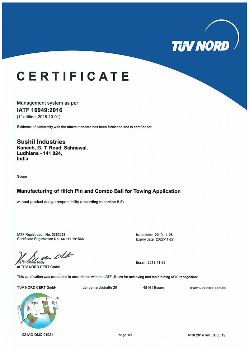 Certificate, TUV Nord, TUV Nord Certificate, Fall Protection, Roof Anchors