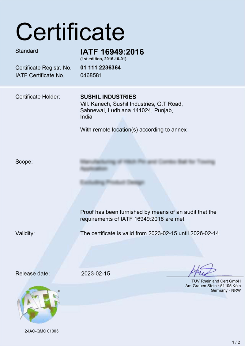 Certificate, TUV Nord, TUV Nord Certificate, Fall Protection, Roof Anchors